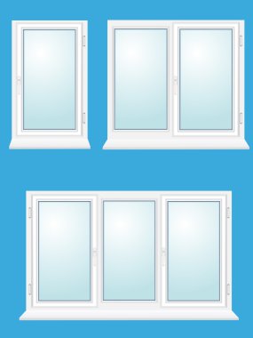 Closed plastic glass window vector illustration clipart