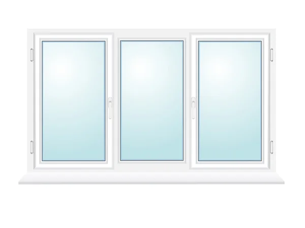 Geschlossene Kunststoff Glas Fenster Vektor Illustration — Stockvektor