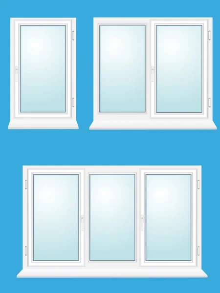 Ilustración vectorial de ventana de vidrio plástico cerrado — Vector de stock