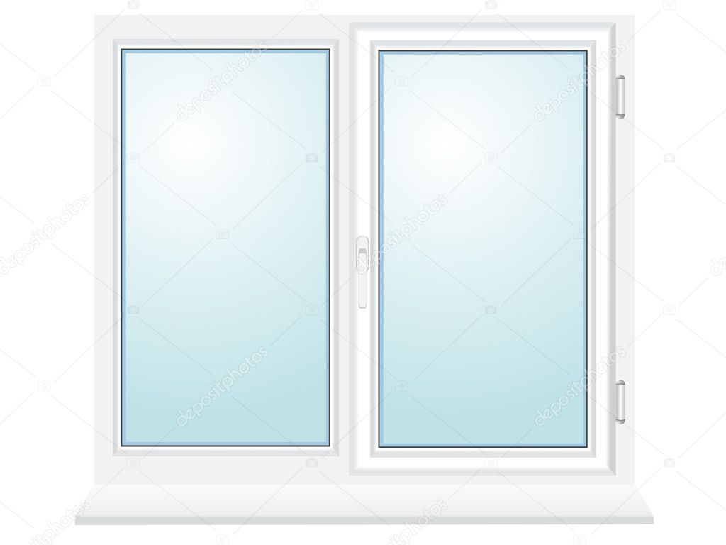 Closed plastic glass window vector illustration