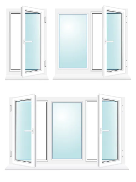 Kunststoff Glas Fenster Vektor Illustration öffnen — Stockvektor