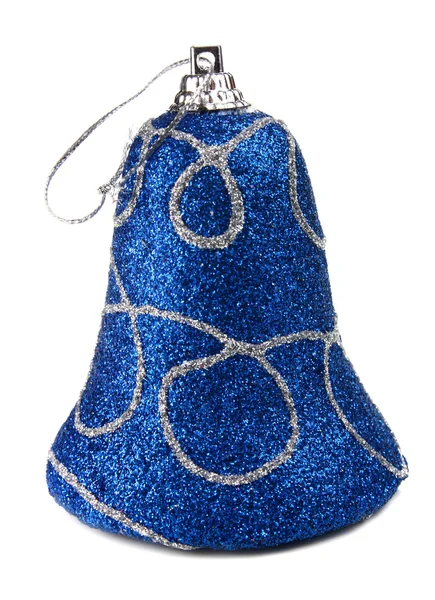 青いハンドベル クリスマス ツリーの装飾 — ストック写真