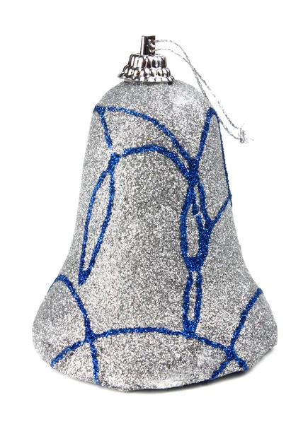 Ruční stříbrný zvonek dekorace pro vánoční strom — Stock fotografie
