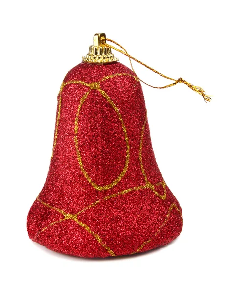 Красный ручной колокол для новогодней елки — стоковое фото
