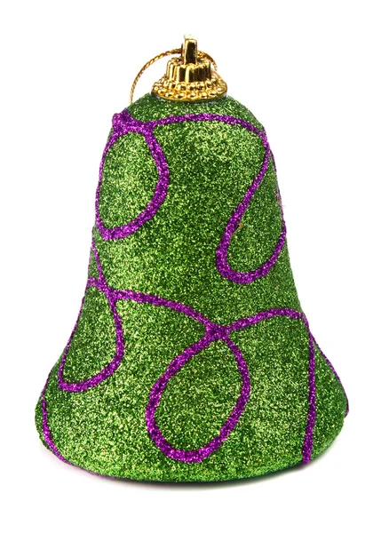 Green handbell decoration for a new-year tree — Stock Photo, Image