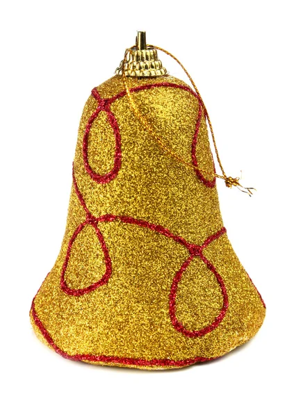 Yellow handbell decoration for a new-year tree — Stock Photo, Image