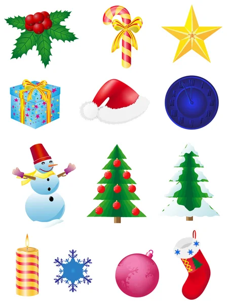Weihnachten und Neujahr Symbole Vektor Illustration — Stockvektor