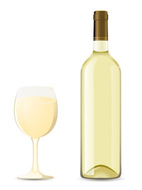 şişe ve bardak beyaz şarap