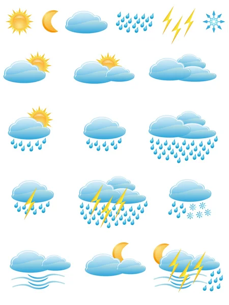 Az időjárás ikonok — Stock Fotó