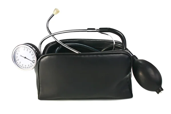 Um dispositivo que lê a pressão arterial — Fotografia de Stock