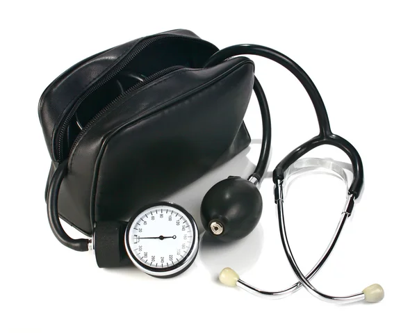 Un dispositivo che legge la pressione sanguigna — Foto Stock