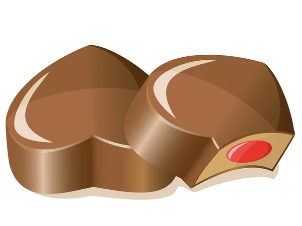 Bonbons au chocolat comme un cœur — Image vectorielle