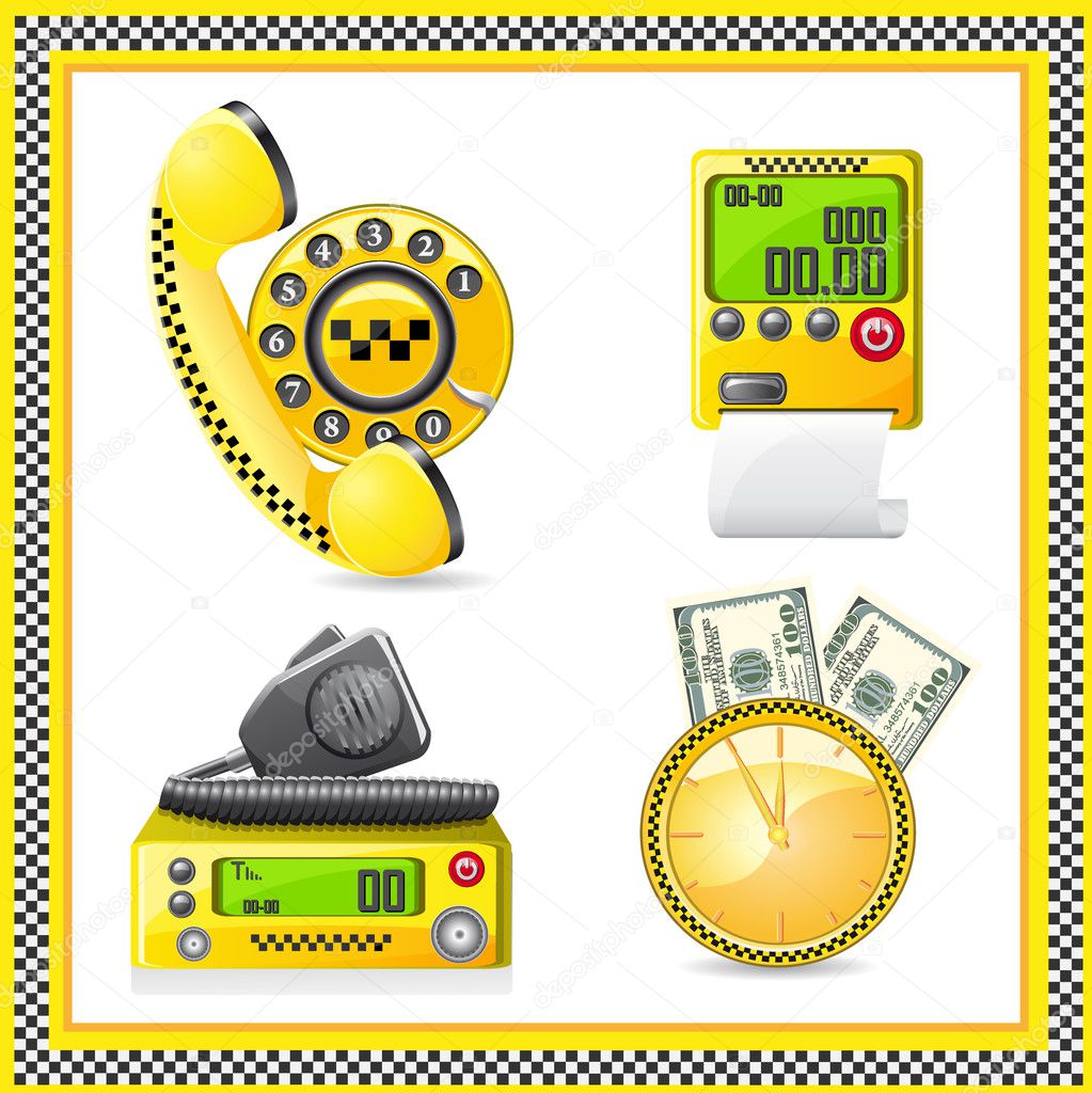 Icons are symbols of taxi vector illustration