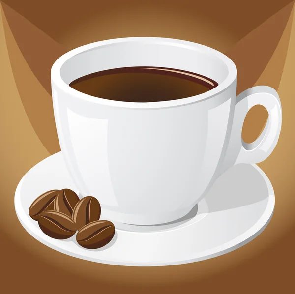 Filiżankę kawy i ziarna — Zdjęcie stockowe