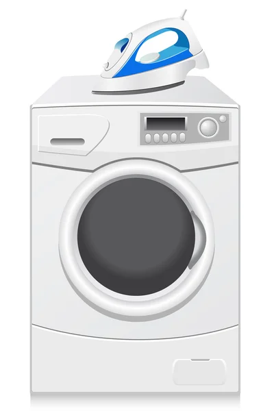 Ícones São Uma Máquina Lavar Roupa Ironillustration — Fotografia de Stock