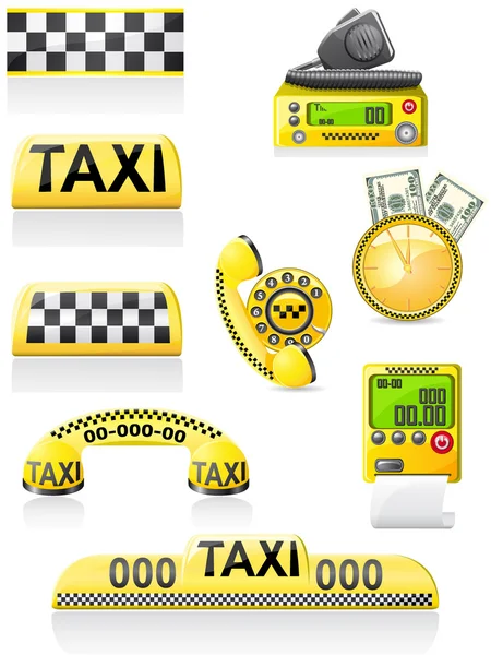 Ikony Jsou Symboly Taxi Ilustrace — Stock fotografie