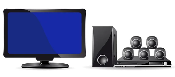 Ícones TV LCD e cinema doméstico — Fotografia de Stock