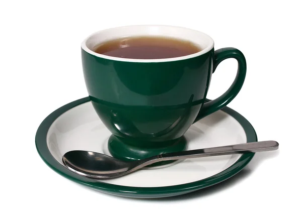 Tasse Tee und Löffel — Stockfoto
