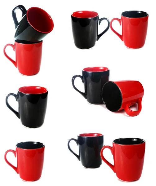 Schwarze und rote Tasse — Stockfoto