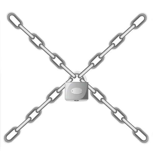 Lock Chains Vector Illustration Isolated White Background — Stock Vector