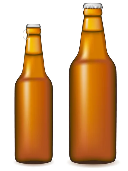 Illustration Vectorielle Bouteille Bière Isolée Sur Fond Blanc — Image vectorielle