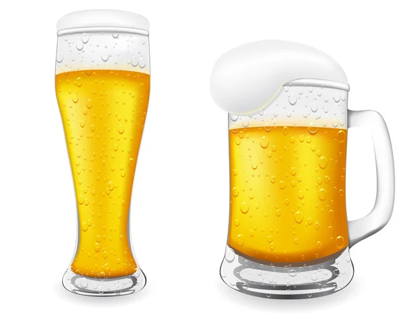 Bière Est Dans Illustration Vectorielle Verre Isolé Sur Fond Blanc — Image vectorielle