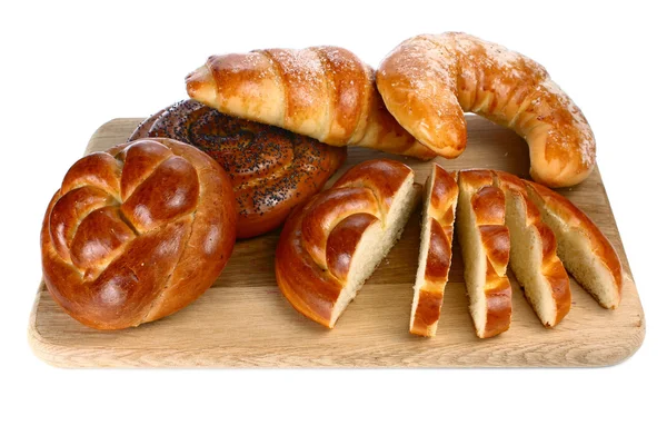 Chléb Desce Izolovaných Bílém Pozadí — Stock fotografie