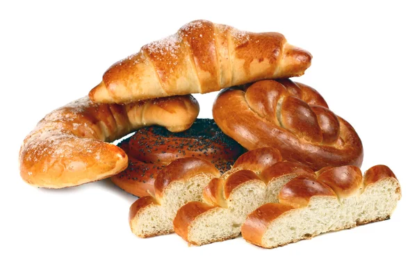 Čerstvý Chléb Izolovaný Bílém Pozadí — Stock fotografie