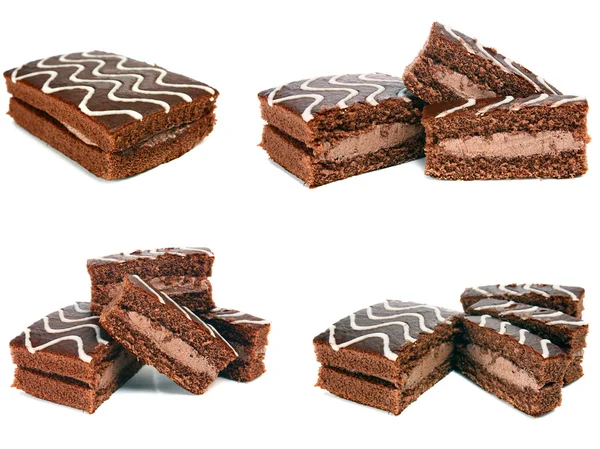 Chocolate pastry with cream — Stock Photo, Image