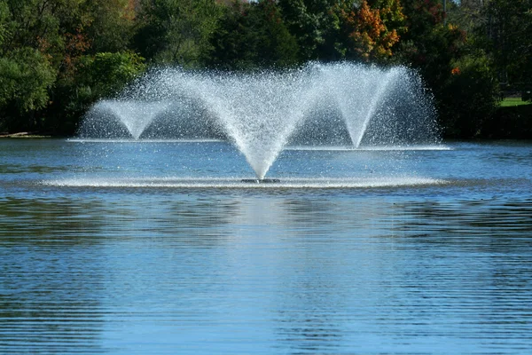 Fountain on a pond — Stock Photo, Image