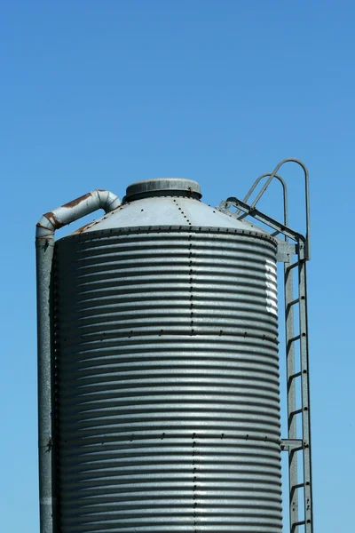 Metal feed silo — Stock Photo, Image