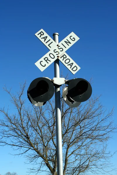 Знак "Железнодорожный переход" — стоковое фото