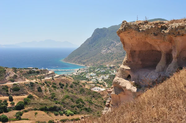 Piękny widok na góry w Kéfalos — Zdjęcie stockowe