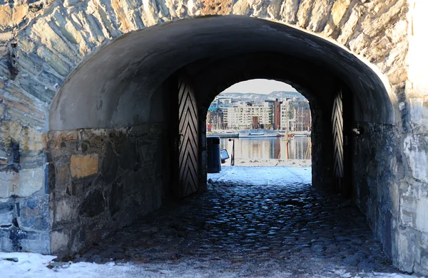 Frammento Della Fortezza Medievale Akershus Oslo Norvegia — Foto Stock