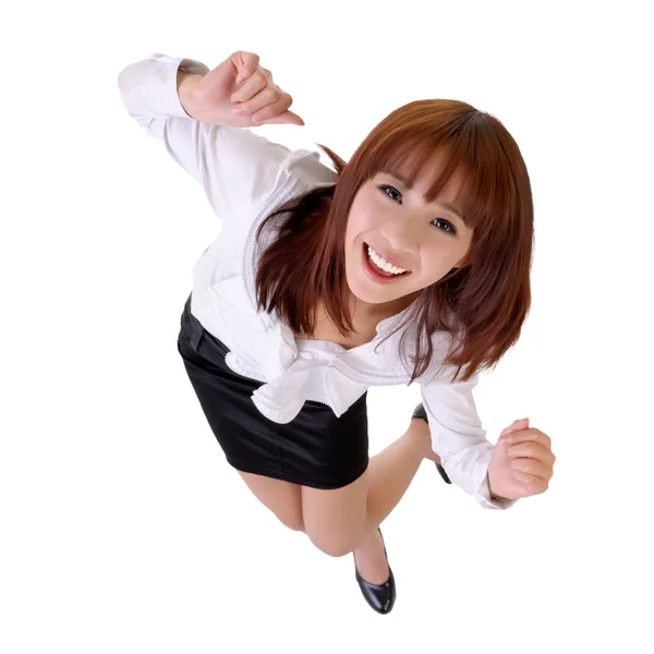 Happy dancing business woman — Stock Photo, Image