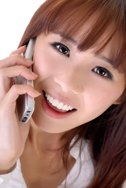Affärskvinna i telefon Stockbild