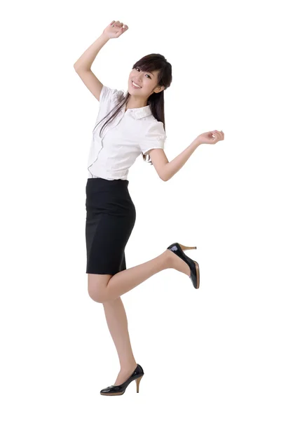 Dançando mulher de negócios — Fotografia de Stock
