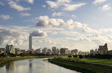 City scenery with river