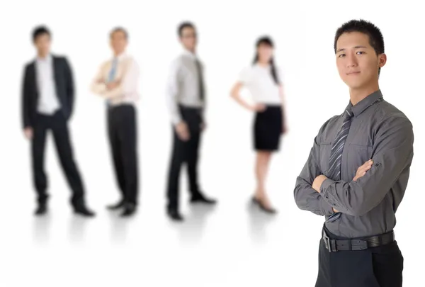Young business man with his team — Stock Photo, Image
