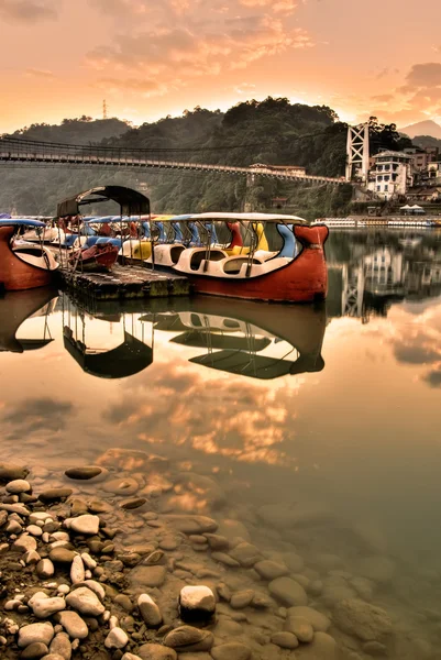 色のボートの風景 — ストック写真