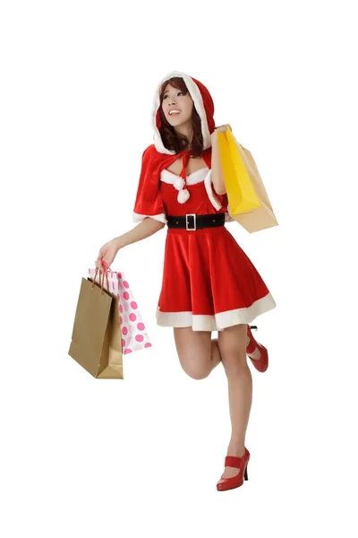 Glædelig shopping kvinde - Stock-foto