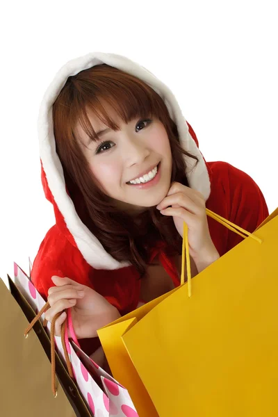 Boże Narodzenie dziewczyna zakupy — Zdjęcie stockowe