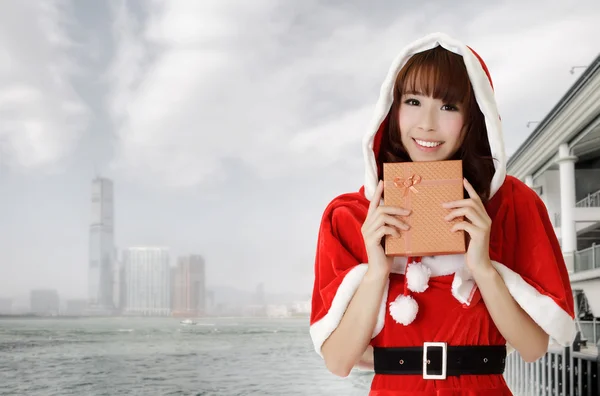 Aziatische vrouw van Kerstmis — Stockfoto