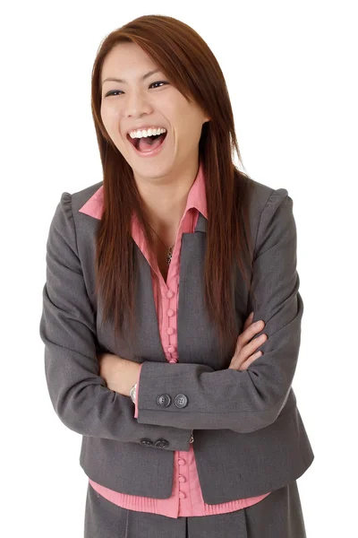 Glada leende affärskvinna — Stockfoto
