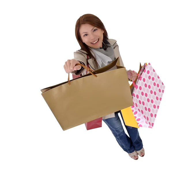 Happy shopping kvinna — Stockfoto