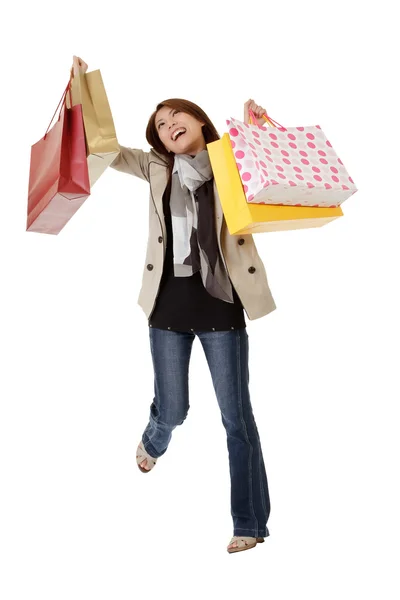 Felice donna dello shopping — Foto Stock