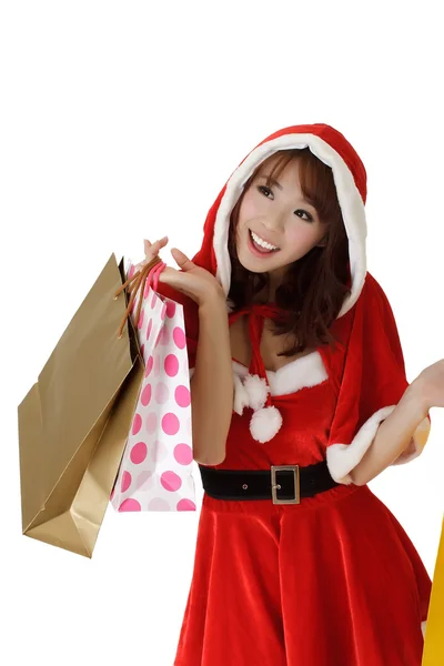 Glædelig shopping kvinde - Stock-foto