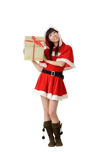 Zadowolony Boże Narodzenie dziewczyna — Zdjęcie stockowe
