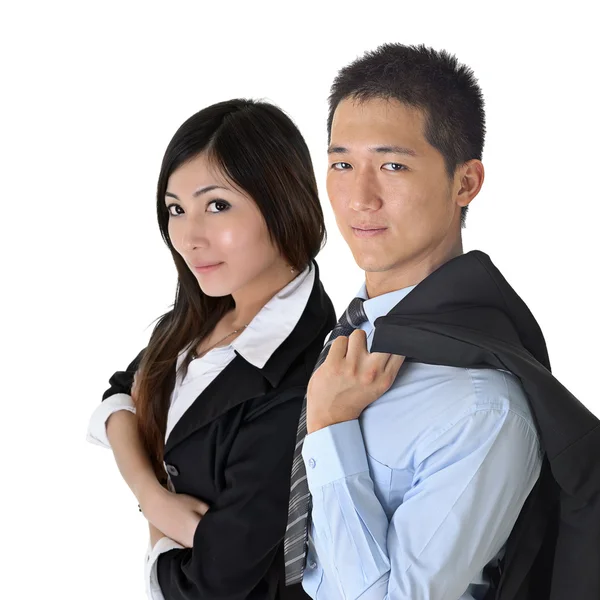 Азиатский бизнесмен и женщина — стоковое фото