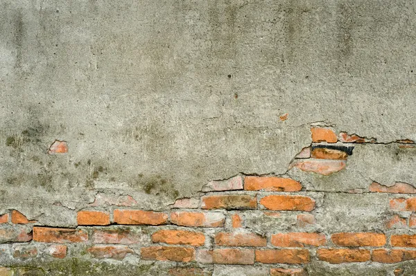 又脏又旧墙体砖和水泥的背景 — 图库照片